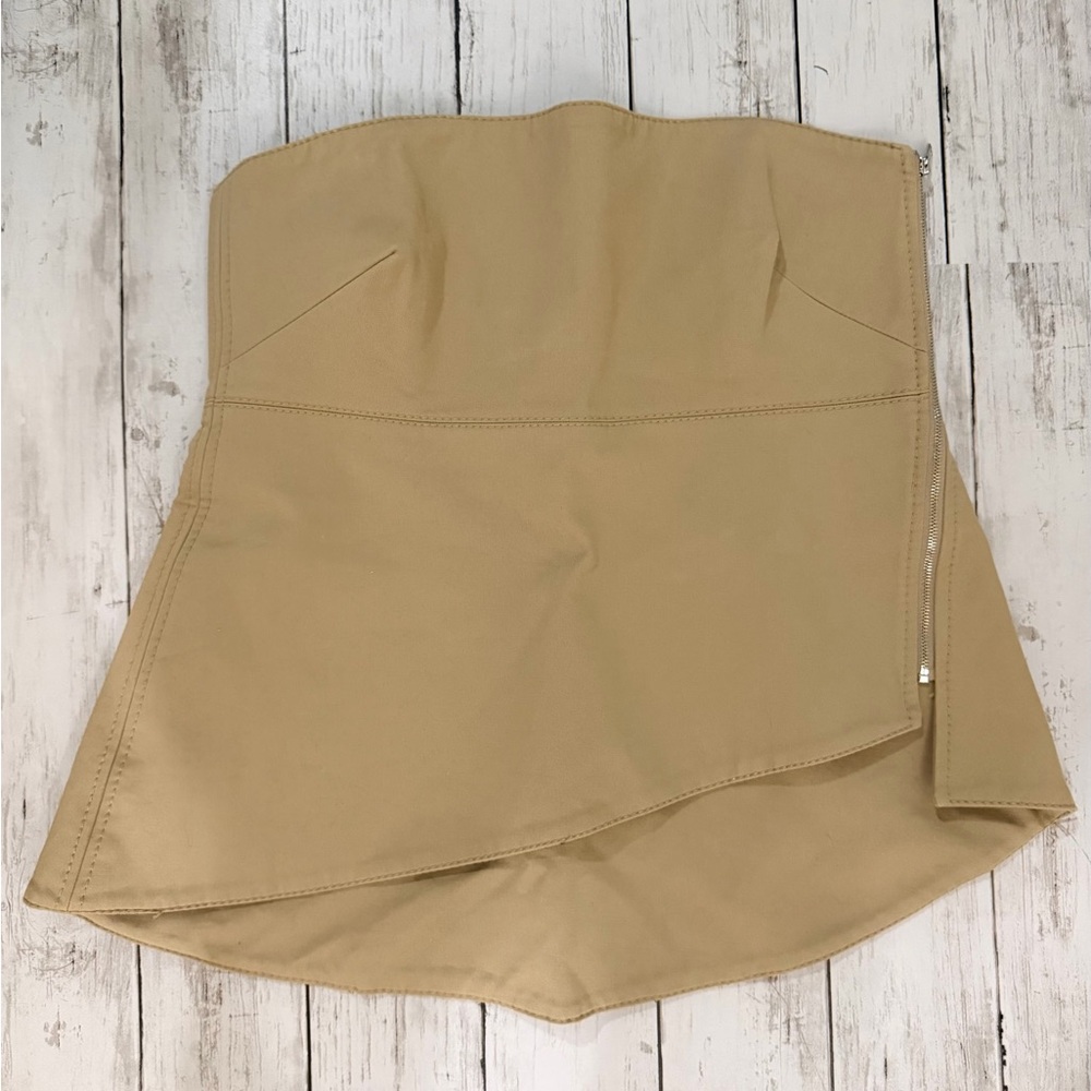 Zara Beige Strapless Top Small